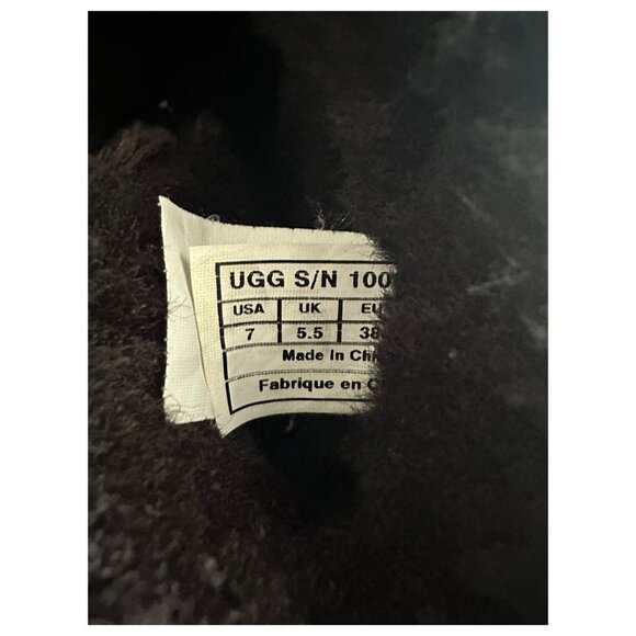 UGG Tweed Ankle Boots Women’s 7 Black Bouclé Fur Lined Winter Boots - Picture 6 of 6